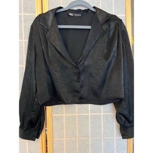 Zara crop button up